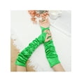 thumbnail image 6 of INSPIRE CHIC Women's Fingerless Sleeves Elbow Long 1920s Satin Gloves with Finger Loop One Size Green, 6 of 6
