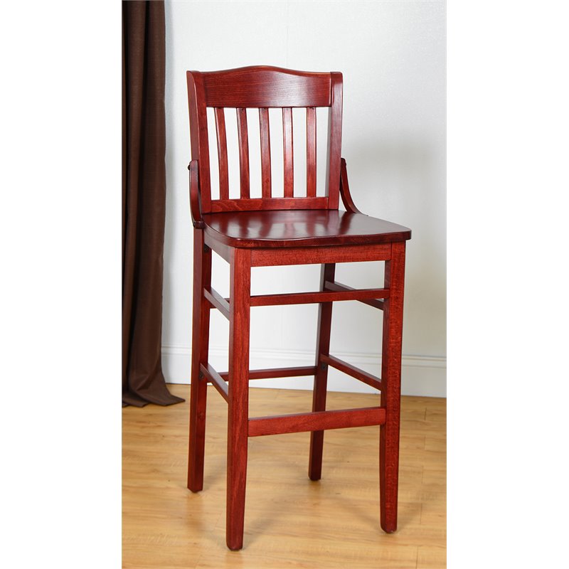 Schoolhouse Bar Stool in Mahogany