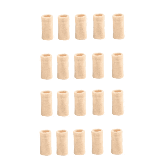 Knit Finger Protector Sleeves, Elastic Breathable Knitting Thimbles Covers Anti-Rub Guards for Crochet Sewing Embroidery, 20 Pcs