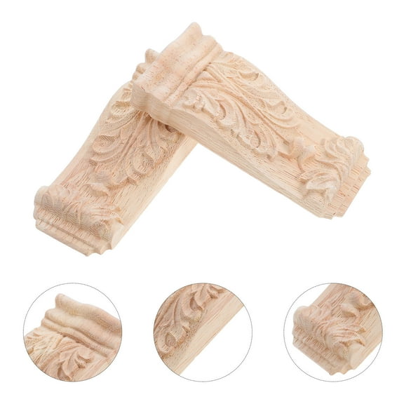 WHAMVOX European Corbels Solid Wood Classic Look Home Decor 2Pcs 4.72X2.16X0.75in