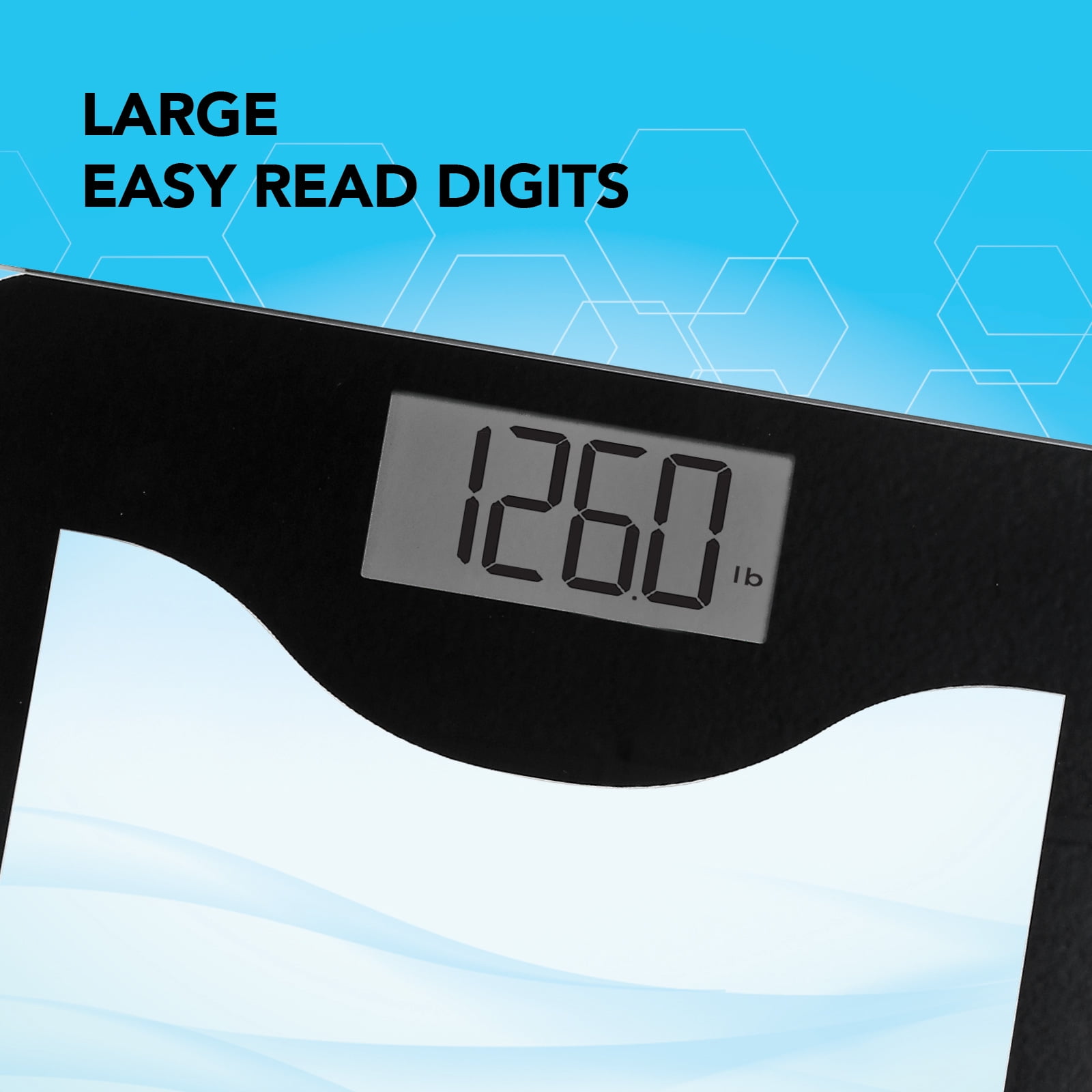 Zewa Digital Bathroom Scale | Elegant Design | Tempered Glass | Measures Up to 330 lbs / 150 Kg | Low Profile | Metric & Standard Units | Easy to Use