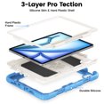 thumbnail image 4 of XYX for iPad Air 5th/4th Generation 10.9 Inch 2022/2020 Case, 3in1 Heavy Duty Shockproof Tablet Case with Stand, Shoulder Strap, Cream Navy, 4 of 7