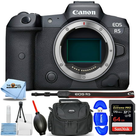 Canon EOS R5 Mirrorless Digital Camera (Body Only) 4147C002 + 64GB Bundle