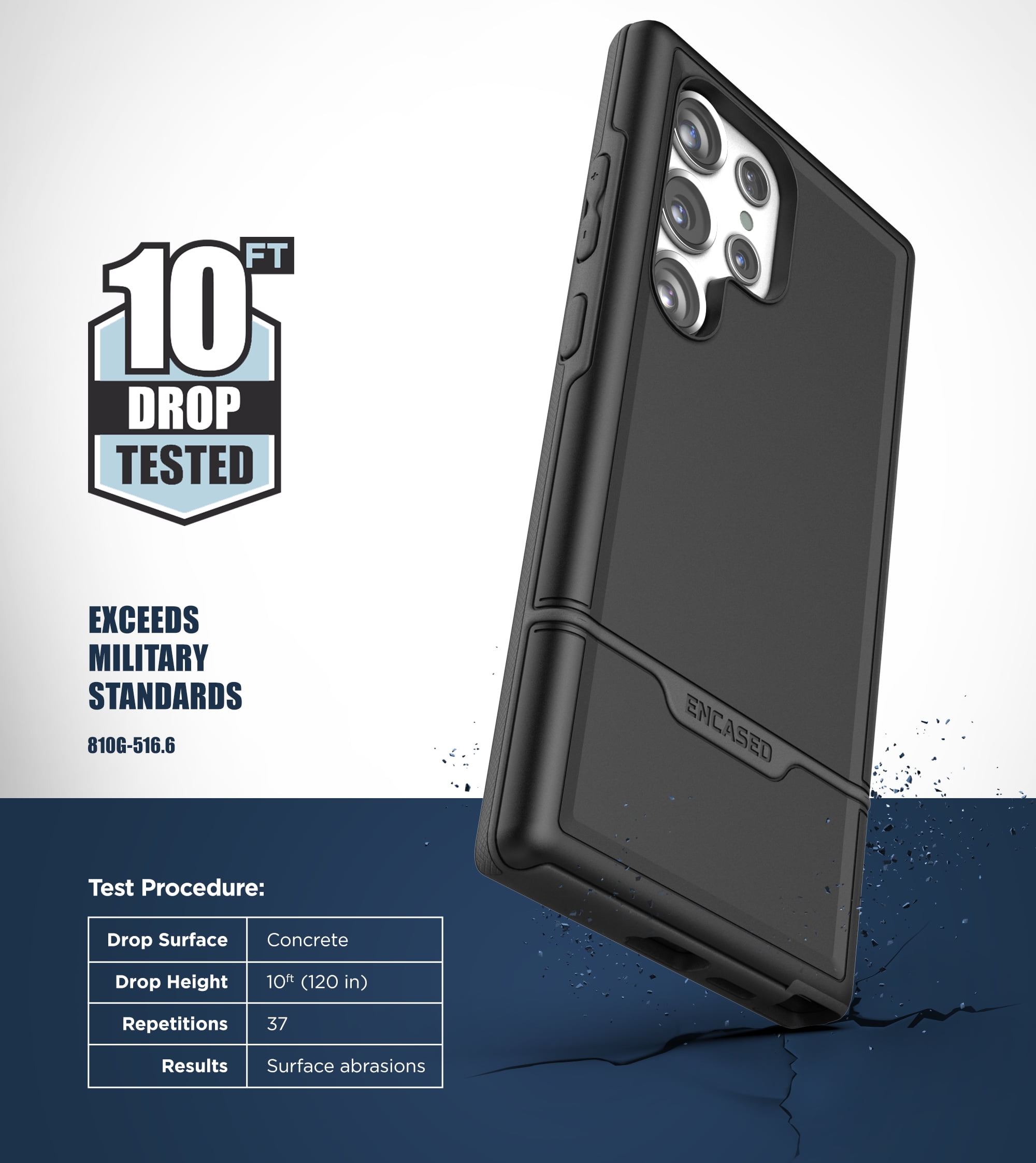 Encased Rebel Designed for Samsung Galaxy S24 Ultra Belt Clip Case (2024) Protective Phone Case with Holster (Black)