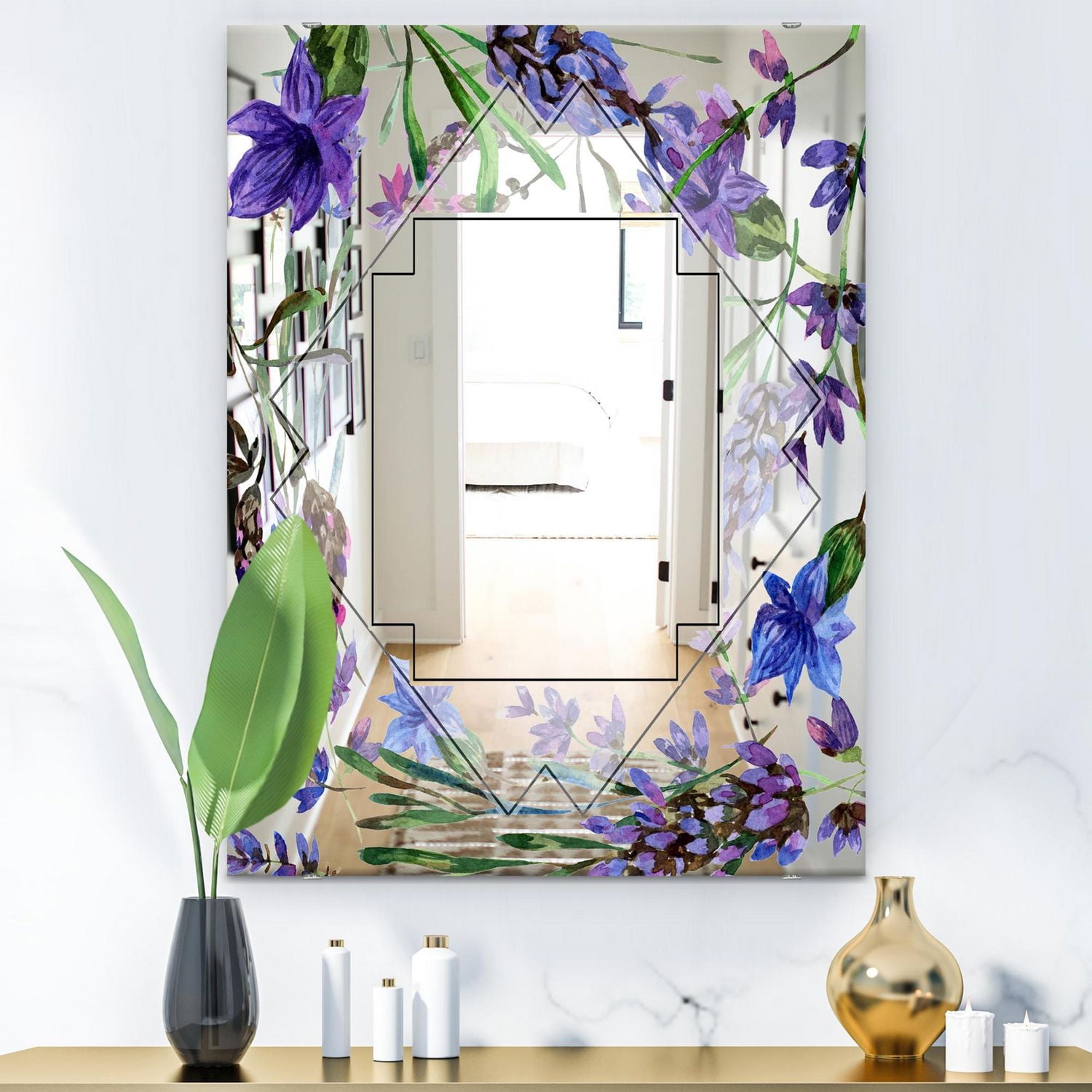 Designart 'Garland Sweet 20' Traditional Mirror - Large Mirror - 28x40