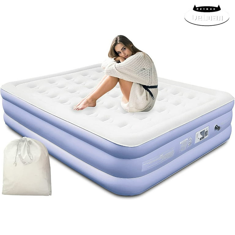 Queen Air Mattress Auto Fast Inflate and Deflate with Built-in Pump 