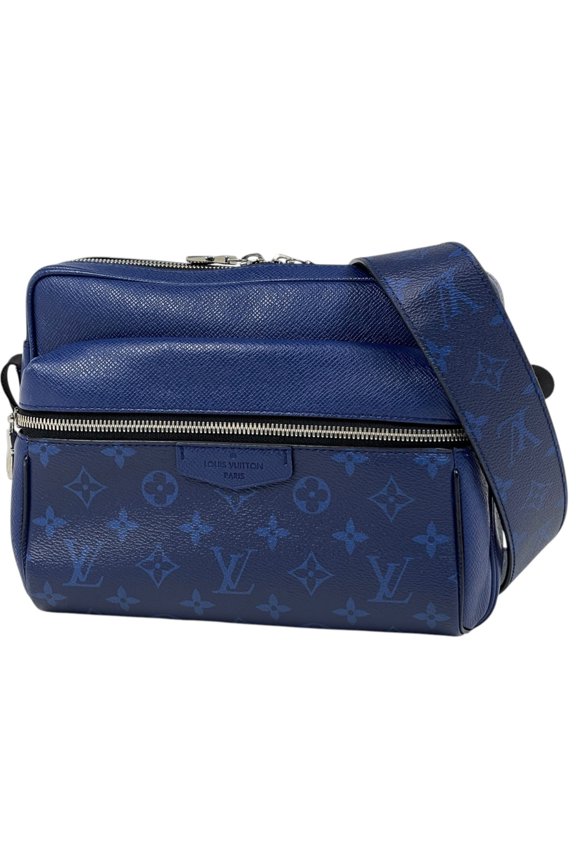Pre-Owned Louis Vuitton Outdoor Messenger PM Monogram Shoulder Bag, Taiga Rama, Cobalt (Blue),...