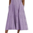 thumbnail image 3 of Blotona Women's Plaid Casual Swing Tank Dresses Summer Sleevelss V Neck Button Down Loose Midi Dress Sundress with Pockets, 3 of 9