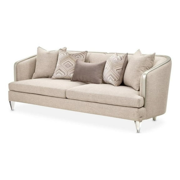 Michael Amini Camden Court Sofa - Natural Flax/Platinum