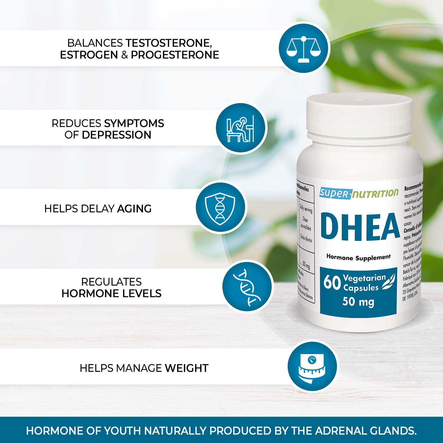 Buy Supersmart DHEA 50 mg (DeHydroEpiAndrosterone) Hormone Balance