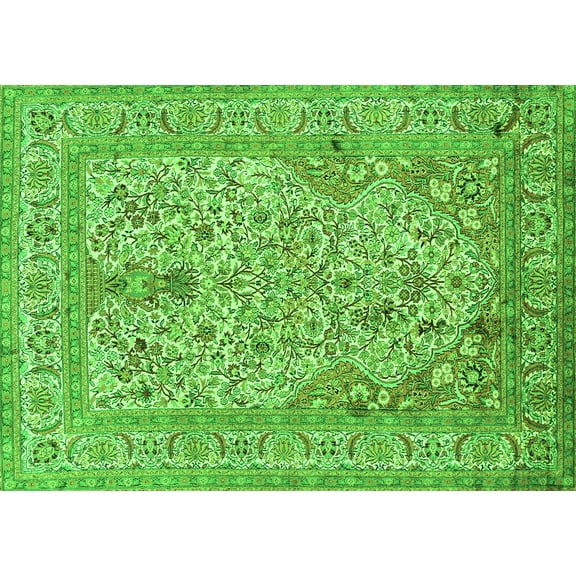 Ahgly Company Indoor Rectangle Persian Green Traditional Area Rugs, 5' x 7'