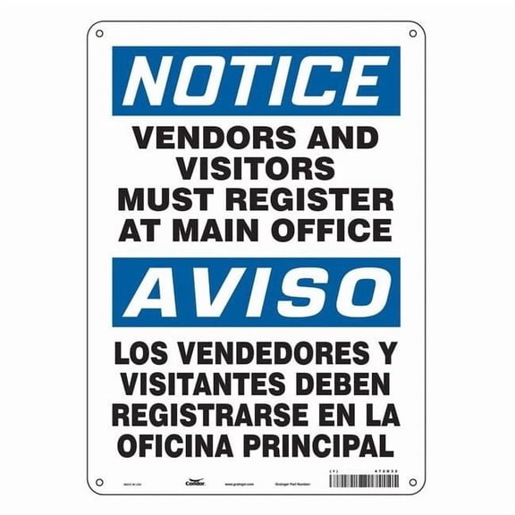 Condor Safety Sign,14 in x 10 in,Aluminum 472D32