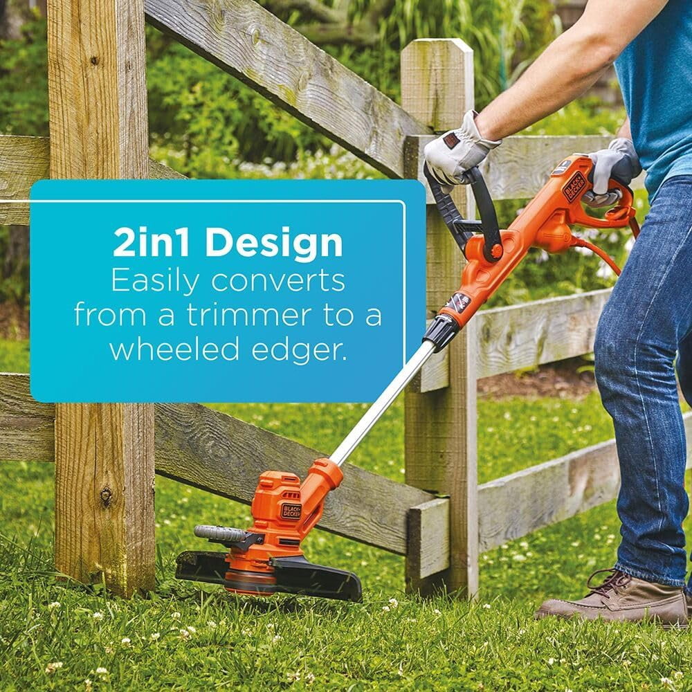 Weed Wacker with Auto Feed, 14-Inch 2 in 1 String Trimmer Lawn Edger, Powerful 6.5-Amp Lightweight Electric Weed Eater (BESTA510)