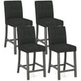 thumbnail image 1 of Gymax 4PCS 24.5'' Counter Height Bar Stools Modern Fabric Upholstered Kitchen Chairs Gray, 1 of 9