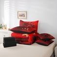 thumbnail image 6 of Feelyou Red Gold Rose Bedding Comforter Set 7pcs for Teen, Romantic Anniversary Flower Queen Bedding Sets, Love Heart Reversible Queen Sheet Sets, Breathable Home Decor, 6 of 8