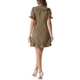 thumbnail image 3 of INSPIRE CHIC Vestido Mini de Cuadros Gingham con Volantes y Cuello Peter Pan de los Años 60 Talla L Marrón Oscuro, 3 of 6