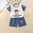 thumbnail image 2 of Elainilye Fashion Toddler Summer Outfits Boys Girls Cute Short Sleeve Print Casual Suit Baby Clothes Shorts Set, Sizes 3M-6T, 2 of 4