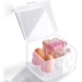 thumbnail image 2 of Botes de baño transparentes para hisopos de algodón, bolas redondas con estante para esponja de maquillaje, contenedor organizador de almacenamiento para encimera de tocador, 2 of 5