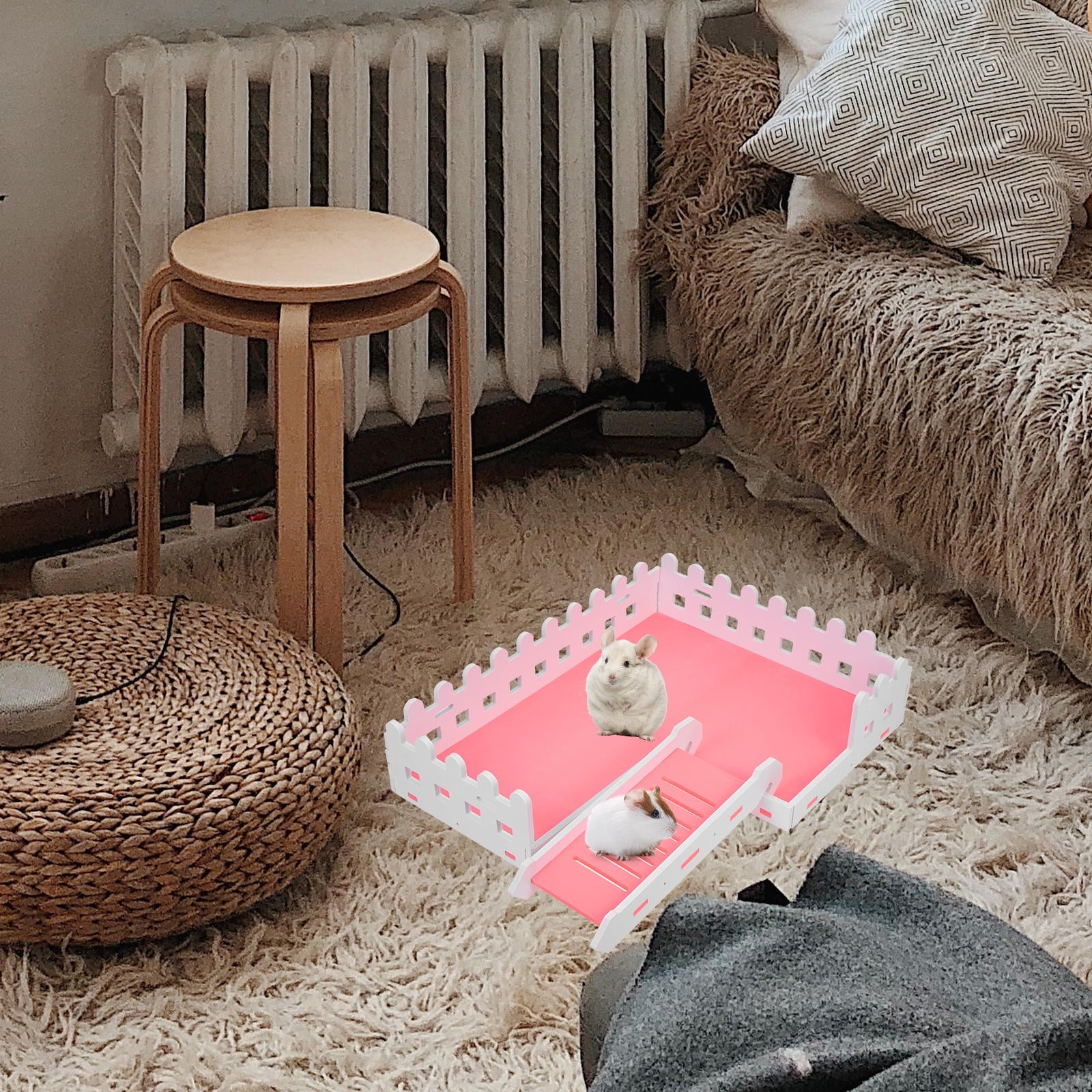 YUNLIGHTS Pink Hamster Platform for Small Pets Climbing Resting and Playing Durable Bite Resistant