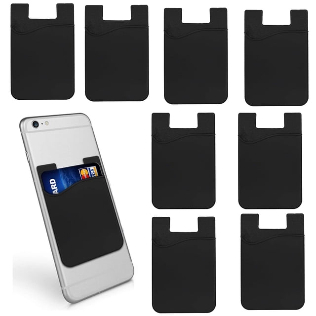RV 8x Tarjetero Adhesivo para Teléfono - Funda de Silicona Autoadhesiva para Smartphone - Azul Tamaño Tarjeta Negro Sailing Electrónica