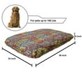 thumbnail image 2 of Sugar Skull Pet Bed, Creepy Head Bones with Paisley Floral Patterns Flowers Day of the Dead Art, Resistant Pad for Dogs and Cats Cushion with Removable Cover, 24" x 39", Cream Green Red, by Ambesonne, 2 of 4