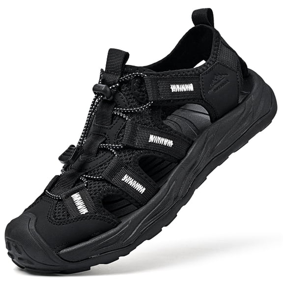 YOURDIARY Men's Closed Toe Hiking Sandals, Quick Drying Non-Slip Outdoor Water Beach Shoes for Men, Breathable Adjustable Summer Sandals for Camping Trekking
