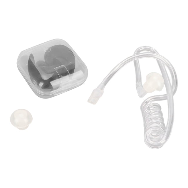 Tubo de bobina acústica Tubo acústico de repuesto universal con tapones para los oídos de silicona para auriculares de radio bidireccional Tapón para los oídos negro