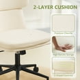 thumbnail image 6 of Falvinoryn Modern Armless Home Office Desk Chairs, Adjustable Height Office Chair with U-shaped Backrest, Comfy Chenier Computer Chair, 360°Swivel Vanity Chair for Home Office, Bedroom, White, 6 of 10