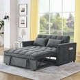 thumbnail image 5 of 54inch Velvent 2-seat Pull Out sofa Couch,3 in 1 Sleeper Sofa,  Adjustable Backrest, 5 of 7
