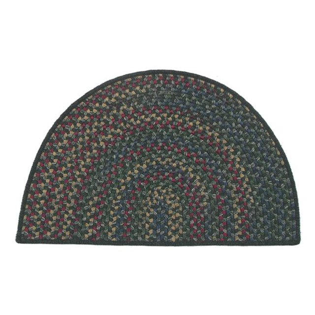 Colonial Mills Rug IC60ASLICESET Rustic Braided Kitchen Slice Hunter Green - 1 ft. 6 in. x 2 ft. 6 in. - Set of 2