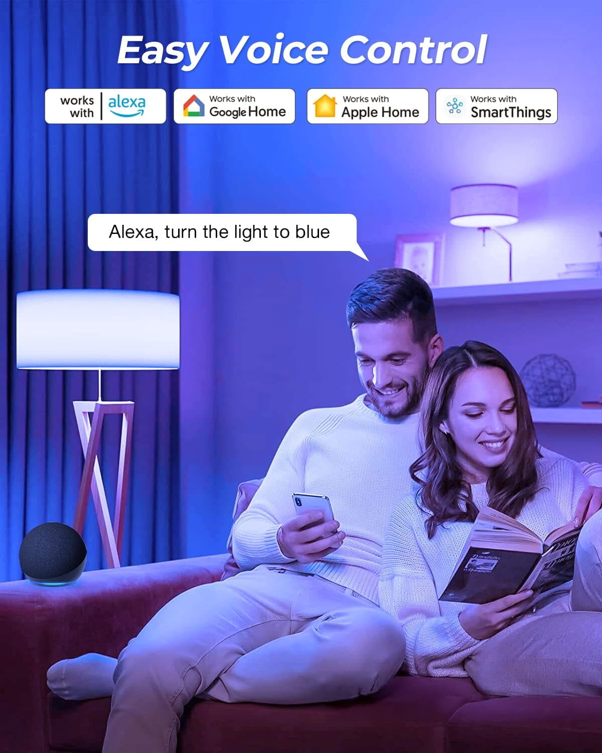 E12 Smart Candelabra LED Bulbs Matter Enabled RGB Tunable White Candle Light 5W Dimmable Works with Apple Home & Alexa (Hub Required) Chandelier & Ceiling Fan Bulbs