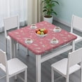 thumbnail image 3 of Pink Unicorn Floral Pattern Square Fitted Tablecloth with Elastic Edge,Square Table Cover,Washable Elastic Table Cover for Home Kitchen Party Decor 36"x36", 3 of 6