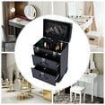 thumbnail image 2 of Dwellnix Rolling Makeup Train Case Cosmetic Trolley Travel Makeup Storage Organizer Black, 2 of 6