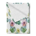 thumbnail image 2 of Cactus Soft Flannel Fleece Blanket, Hot Desert in South Mexican Land Vintage Plant Cactus Flowers with Spikes, Cozy Plush for Indoor and Outdoor Use, 70" x 90", Pink Green and Blue, by Ambesonne, 2 of 5