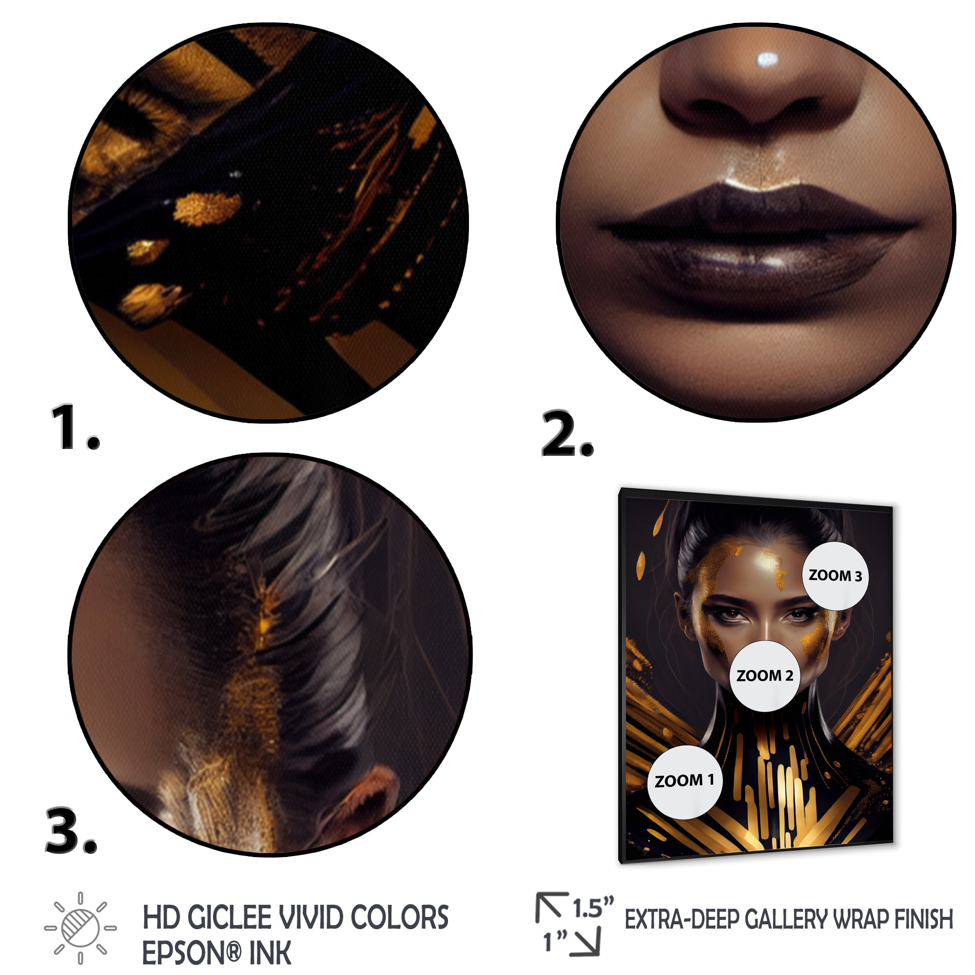Designart Sensual Liquid Gold Woman I Framed Wall Art