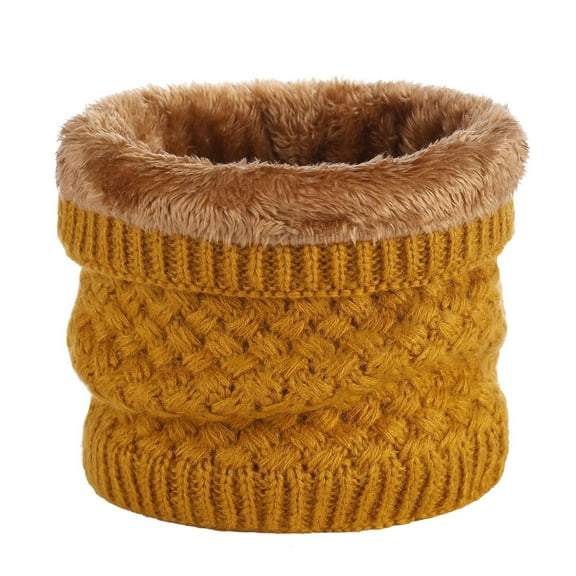 UJNDER Women Winter Neck Warmer Gaiter Soft Lined Thick Knit Scarf for Cold Weather Winter Scarf for Women Yellow