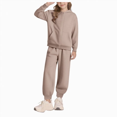 11-12 Years Teen Girl Clothes 2pcs Fall Winter Zip Hoodie Jogging Bottoms Outfit Sweatshirts+ Pants Set Baby Sweatsuit Clothing 1-6 Years For 12-24 Months 2t 3t 4t 5t 6t 7t 8t 9t