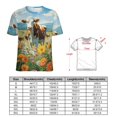 thumbnail image 2 of Farmhouse Highland Cow Funny Cattle And Flower Women's T-Shirt Short Sleeve T Shirts Tops Tee Ladies Loose T, 2 of 6