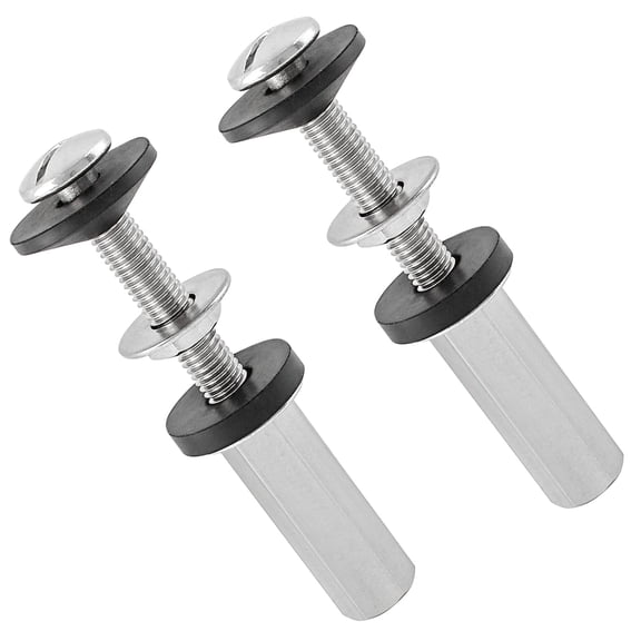 Harskiyer 2pcs Universal Toilet Seat Bolts Kit, Stainless Steel Toilet Seat Hinge Bolts Set Heavy Duty Toilet Seat Accessories Bathroom Replacement Parts with Nuts Washers Gaskets