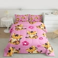 thumbnail image 2 of Homewish Kawaii Tiger Lover Bedding Comforter Set for Kids, Pink Blossoms Flower Floral Twin Comforter Sets, Cute Cartoon Animal Reversible Bedding Set, Ultra Soft Bedroom Decor, 2-Piece, 2 of 8
