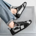 thumbnail image 4 of Men's Fashion Sneakers Thin Sole Lace up Walking Tennis Shoes Running Gym Workout Classic Retro Antislip Trainers Footwear Black Size 9.5, 4 of 6