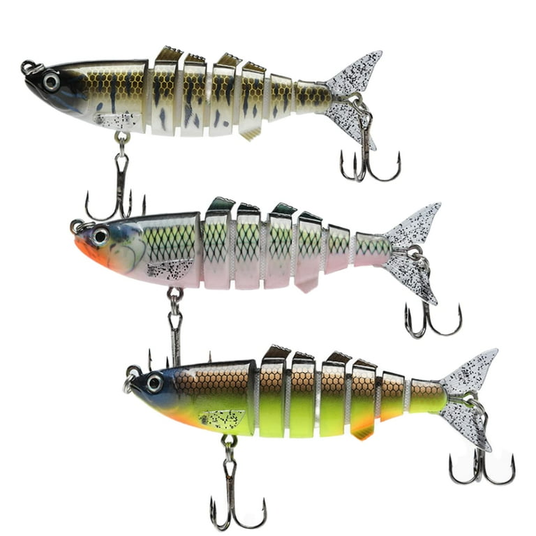 Topwater Baits Fishing Lures for Bass Trout, Animated Segmented Swimbait,  Multi Jointed Slow Sinking Hard Baits Trout Lure for Freshwater and  Saltwater 