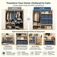 thumbnail image 2 of Dailivio Collapsible Fabric Cube Storage Bins (10.5" x 10.5"), Storage Cubes Organizer Bin with Handles for Clothes, Navy Blue, 2 Pack, 2 of 8