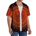 thumbnail image 2 of Sikiie Mandala Men's Cuban Shirt, Hawaiian Shirts, Business Casual Button Down Shirts, Short Sleeve Shirt-X-Large, 2 of 5