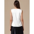 thumbnail image 3 of DARING DIVA Women's Satin Tank Tops V Neck Dressy Casual Sleeveless Silk Camisole Top S White, 3 of 6