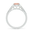 thumbnail image 2 of ANGARA Natural Pear-Shaped 1.15 ct Morganite Ring with Diamond Halo in 14K White Gold for Women | Birthday, Anniversary, Jewelry Gift for Women | Natural Morganite Ring, 2 of 9