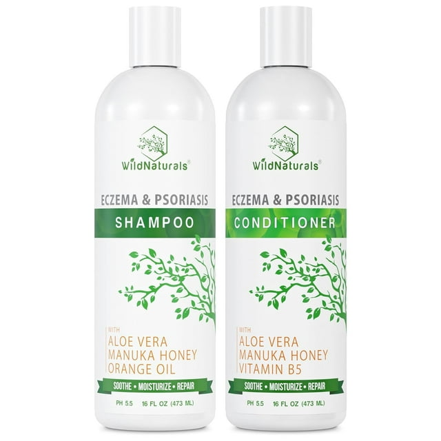 Juego de champú y acondicionador para tratamiento anticaspa y dermatitis seborreica para hombres y mujeres, para cuero cabelludo seco y picazón con psoriasis y eccema