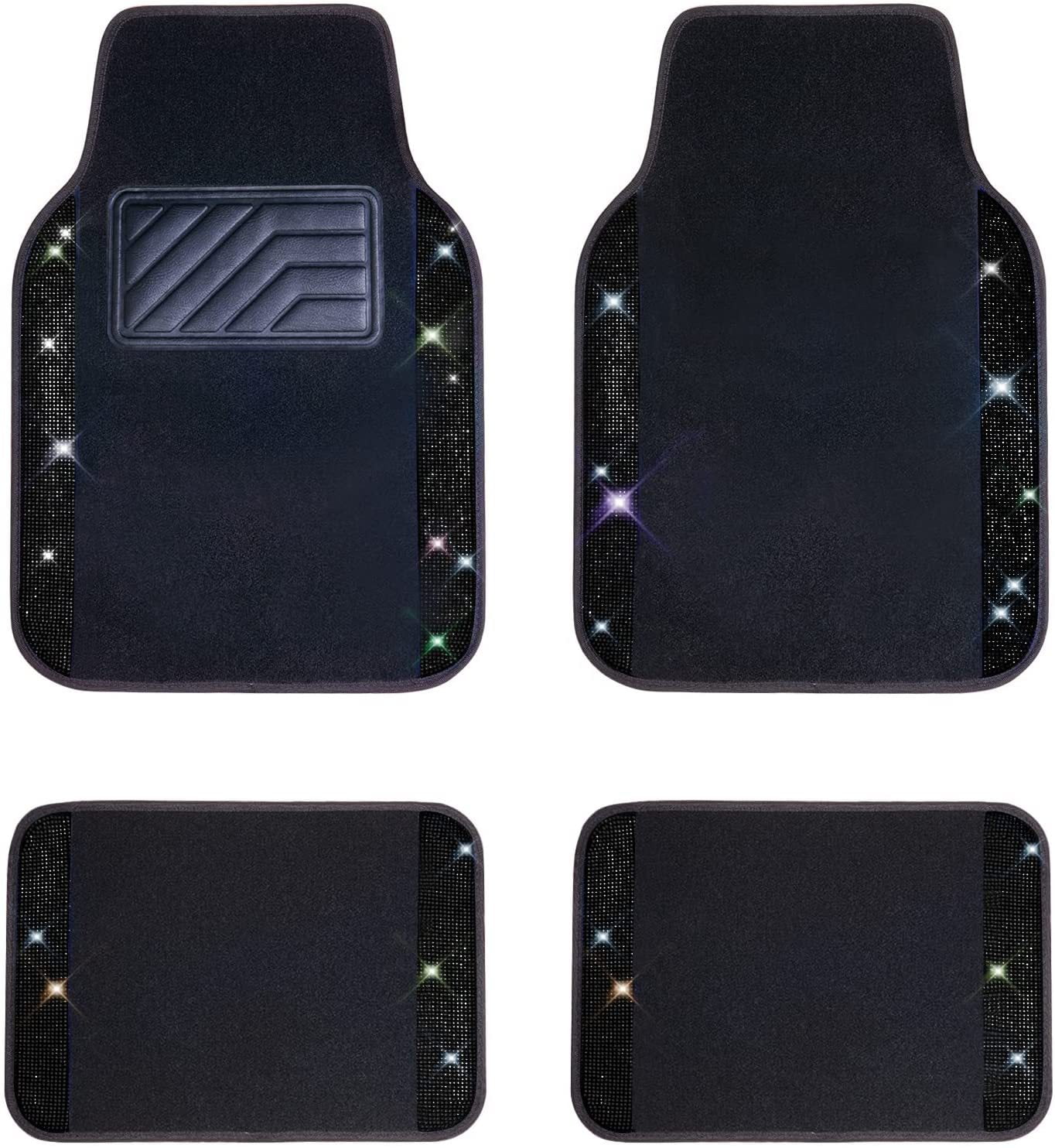 Shiny Rhinestone Diamond Car Floor Mats, Crystal Shiny Glitter Rug