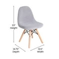 thumbnail image 5 of BizChair Modern Kids Faux Shearling Padded Armless Accent Chair with Beechwood Legs, Gray, 5 of 10
