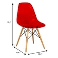 thumbnail image 4 of LeisureMod Cresco Plastic Molded Dining Side Chair – Modern Design, Ergonomic Comfort, Stylish Home Décor, Easy to Clean, Versatile for Dining Room, Kitchen, and Office Set of 4 (Transparent Red), 4 of 8